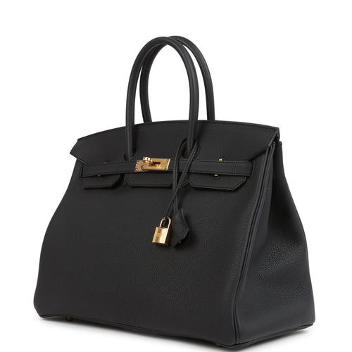 Hermes Birkin 35 Black Togo Gold Hardware