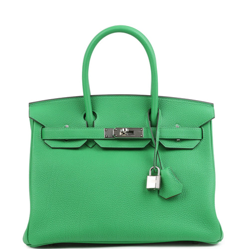 Pre-owned Hermes Birkin 30 Bambou Verso Togo Palladium Hardware