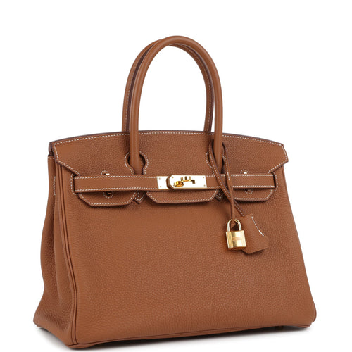Pre-owned Hermes Birkin 30 Gold Togo Gold Hardware