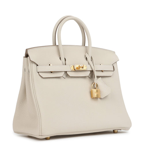 Hermes Birkin 25 Craie Togo Gold Hardware
