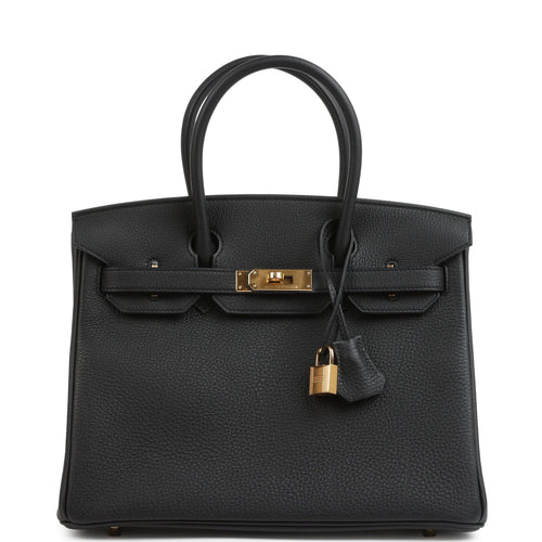 Hermes Birkin 30 Black Togo Gold Hardware