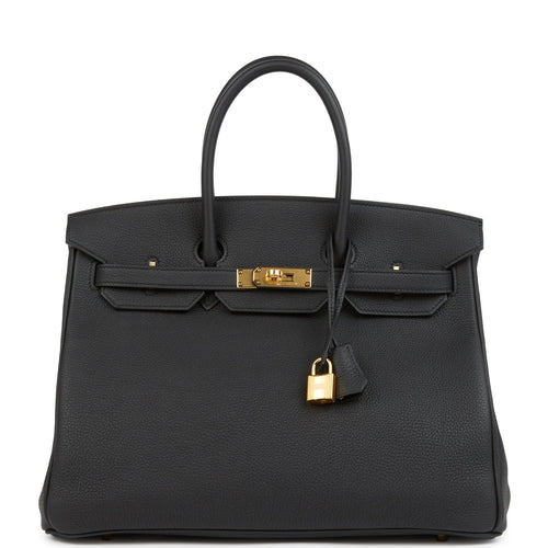 Hermes Birkin 35 Black Togo Gold Hardware