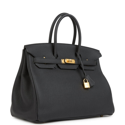 Hermes Birkin 35 Black Togo Gold Hardware