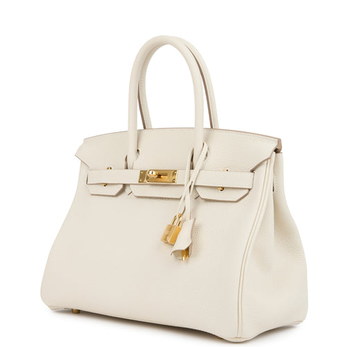 Hermes Birkin 30 Craie Togo Gold Hardware