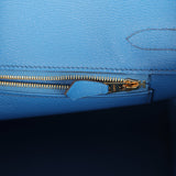 Pre-owned Hermes Birkin 30 Bleu Mykonos Matte Alligator Gold Hardware - Thumbnail View 9