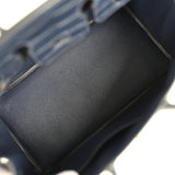 Pre-owned Hermes Birkin 25 Bleu Indigo Matte Alligator Gold Hardware