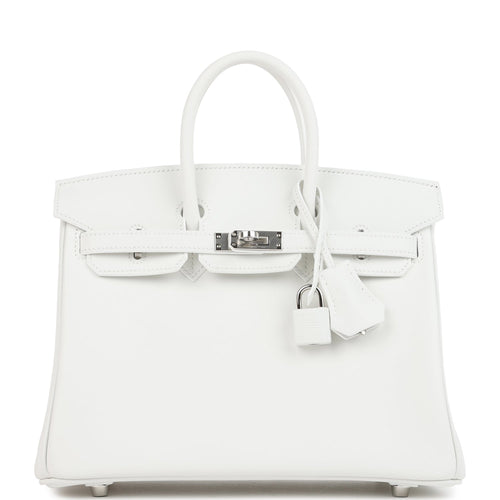 Hermes Birkin 25 New White Swift Palladium Hardware