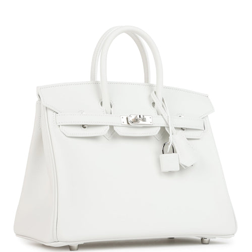 Hermes Birkin 25 New White Swift Palladium Hardware