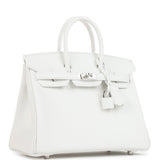 Hermes Birkin 25 New White Swift Palladium Hardware