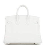 Hermes Birkin 25 New White Swift Palladium Hardware
