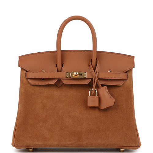 Hermes Birkin 25 Chamois Grizzly and Gold Swift Gold Hardware
