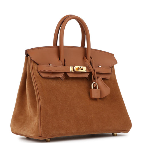 Hermes Birkin 25 Chamois Grizzly and Gold Swift Gold Hardware