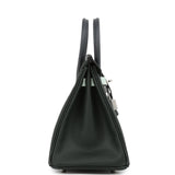 Hermes Birkin 25 Tricolor Vert Fonce, Ardoise and Vert Peppermint Epsom Palladium Hardware
