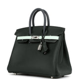 Hermes Birkin 25 Tricolor Vert Fonce, Ardoise and Vert Peppermint Epsom Palladium Hardware