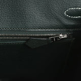 Hermes Birkin 25 Tricolor Vert Fonce, Ardoise and Vert Peppermint Epsom Palladium Hardware