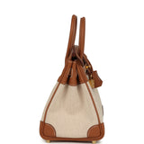 Hermes Birkin 25 Ecru and Gold Toile H Canvas and Gold Swift Gold Hardware - Thumbnail View 3