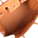 Hermes Birkin 25 Ecru and Gold Toile H Canvas and Gold Swift Gold Hardware - Thumbnail View 8