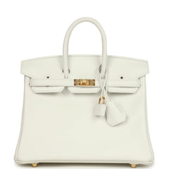 Hermes Birkin 25 New White Swift Gold Hardware