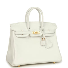 Hermes Birkin 25 New White Swift Gold Hardware