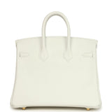 Hermes Birkin 25 New White Swift Gold Hardware