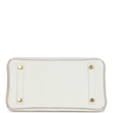 Hermes Special Order (HSS) Birkin 25 White and Trench Clemence Brushed Gold Hardware