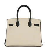 Pre-owned Hermes Special Order (HSS) Birkin 30 Craie and Black Togo Brushed Gold Hardware - Thumbnail View 4