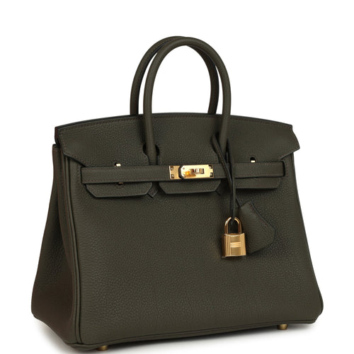 Hermes Birkin 25 Vert de Gris Togo Gold Hardware