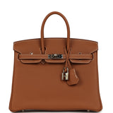 Pre-owned Hermes Birkin 25 Gold Togo Palladium Hardware - Thumbnail View 1