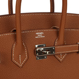 Pre-owned Hermes Birkin 25 Gold Togo Palladium Hardware - Thumbnail View 7