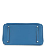 Pre-owned Hermes Birkin 35 Bleu Mykonos Togo Palladium Hardware