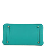 Pre-owned Hermes Birkin 35 Bleu Paon Togo Gold Hardware