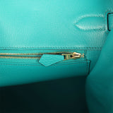 Pre-owned Hermes Birkin 35 Bleu Paon Togo Gold Hardware