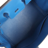 Hermes Birkin 25 Bleu France Swift and Bleu Bill-Ecru Toile H Canvas Palladium Hardware