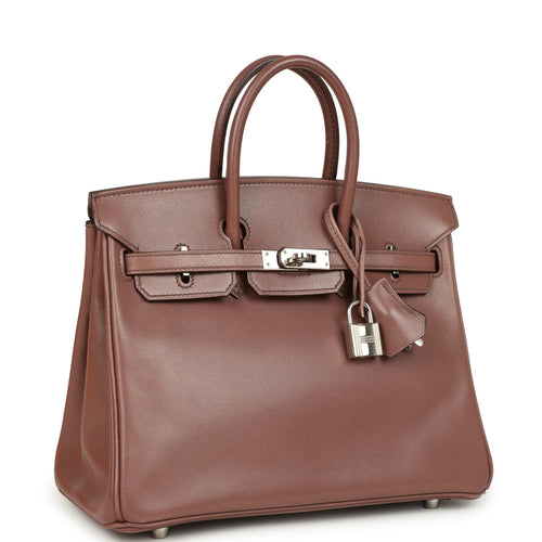 Pre-owned Hermes Birkin 25 Griolet Tadelakt Palladium Hardware