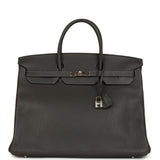 Pre-owned Hermes Birkin 40 Graphite Clemence Palladium Hardware