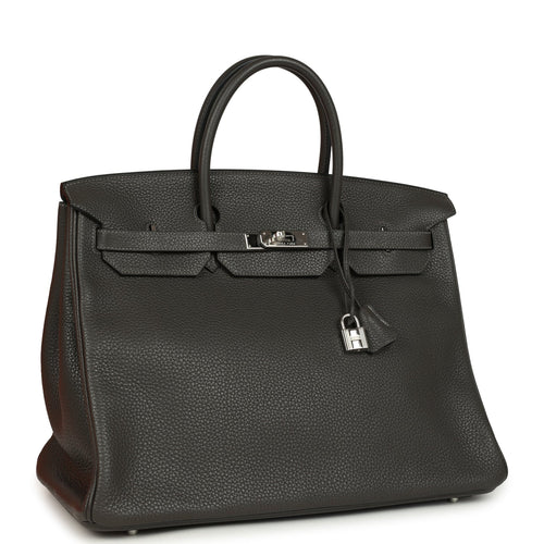 Pre-owned Hermes Birkin 40 Graphite Clemence Palladium Hardware