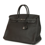 Pre-owned Hermes Birkin 40 Graphite Clemence Palladium Hardware