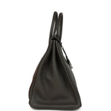 Pre-owned Hermes Birkin 40 Graphite Clemence Palladium Hardware