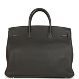 Pre-owned Hermes Birkin 40 Graphite Clemence Palladium Hardware