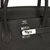 Pre-owned Hermes Birkin 40 Graphite Clemence Palladium Hardware