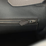 Pre-owned Hermes Birkin 40 Graphite Clemence Palladium Hardware