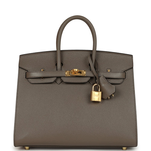 Hermes Birkin Sellier 25 Etain Epsom Gold Hardware