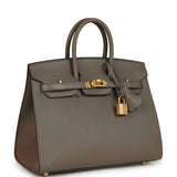 Hermes Birkin Sellier 25 Etain Epsom Gold Hardware