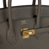 Hermes Birkin Sellier 25 Etain Epsom Gold Hardware