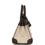 Hermes Birkin 25 Ecru-Beige Toile H Canvas and Ecorce Swift Permabrass Hardware - Thumbnail View 3