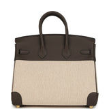 Hermes Birkin 25 Ecru-Beige Toile H Canvas and Ecorce Swift Permabrass Hardware - Thumbnail View 4
