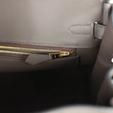 Hermes Birkin 25 Ecru-Beige Toile H Canvas and Ecorce Swift Permabrass Hardware - Thumbnail View 9