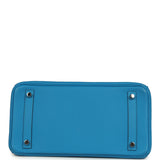 Pre-owned Hermes Birkin 30 Bleu Zanzibar Verso Togo Palladium Hardware