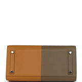 Pre-owned Hermes Casaque Birkin Sellier 30 Sesame and Etoupe Epsom Palladium Hardware