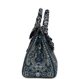 Pre-owned Jay Ahr Hermes Birkin 25 Bleu de Prusse Togo with Bandana Embroidery Palladium Hardware Payment 2